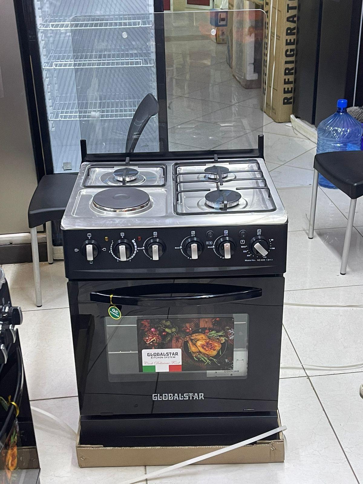Globalstar JET 3+1 Standing Cooker with Electric Oven (60x60 cm) - Black